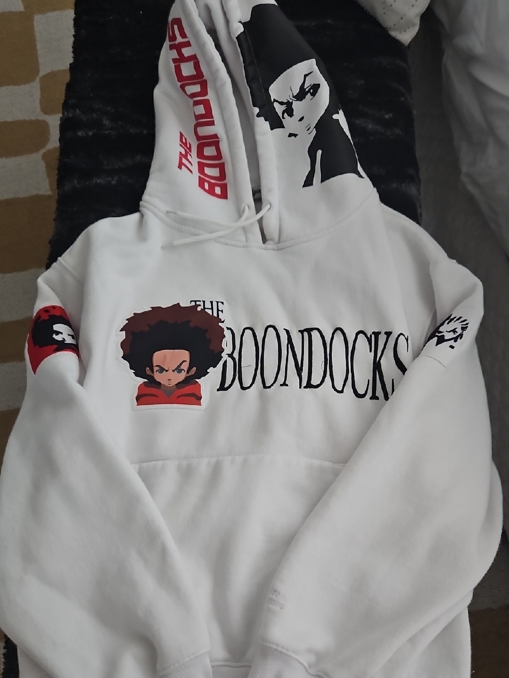 The Boondocks White Graphic Hoodie - Unbranded